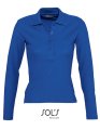 Dames Polo Lange Mouw Podium Sols 11317 Royal Blue